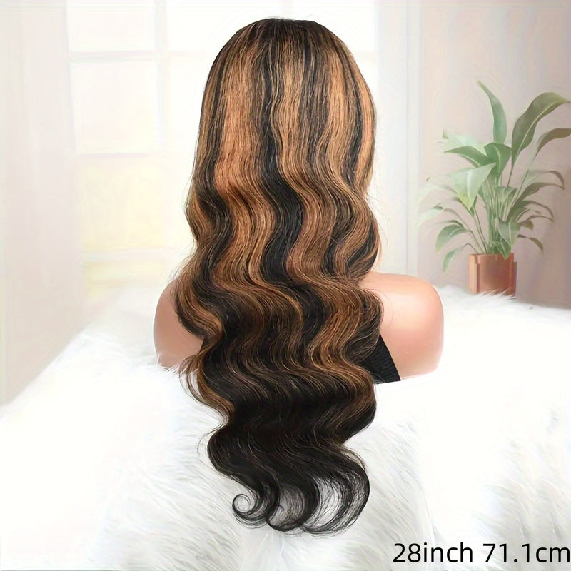 New Year'S Promotion 13x6 Highlight Lace Front Wig Human Hair Body Wave 180 Density HD Lace Front Wigs Human Hair Pre Plucked FB/30 Ombre Glueless Wigs 13x6 Lace Frontal Balayage Wigs Human Hair For Women