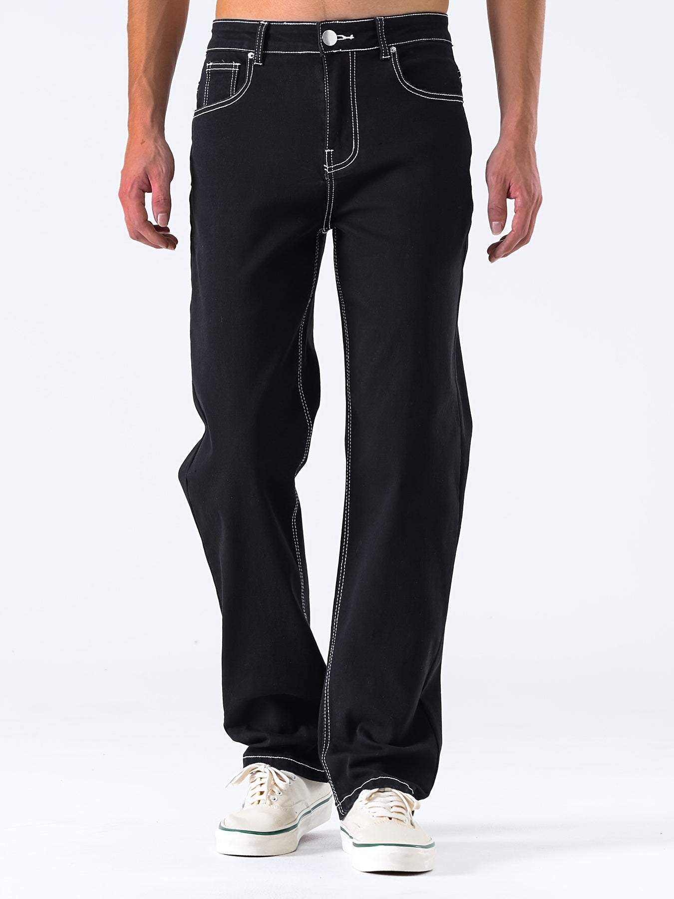 Men's High Quality Straight Leg Jeans - Perfect For Daily Commutes And Casual Outings