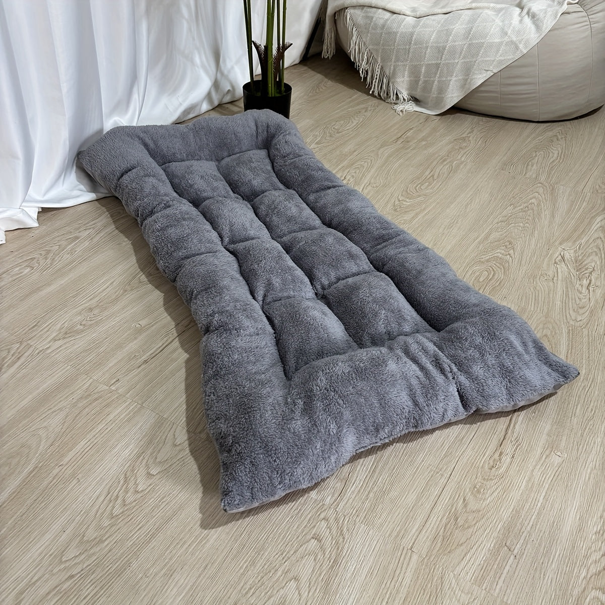 Extra Large Plush Dog Bed Sofa - Thick Soft Polyester Pet Mattress for Small Medium Large Dogs & Cats, Cushioned Rectangular Design with Grid Pattern, All-Season Cozy Furniture for Indoor/Outdoor Use, Pet Furniture Bed, Cozy