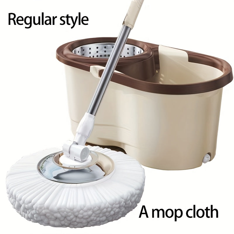 Mop Bucket Set, Spin Mop And Bucket With Wringing System, Bathroom Mop Bucket, 360° Spin Mop System With 4 Ultra-Fine Fiber Mop Replacement Heads, Suitable For Living Room, Bedroom, Kitchen, For Hardwood Tile Marble Floors