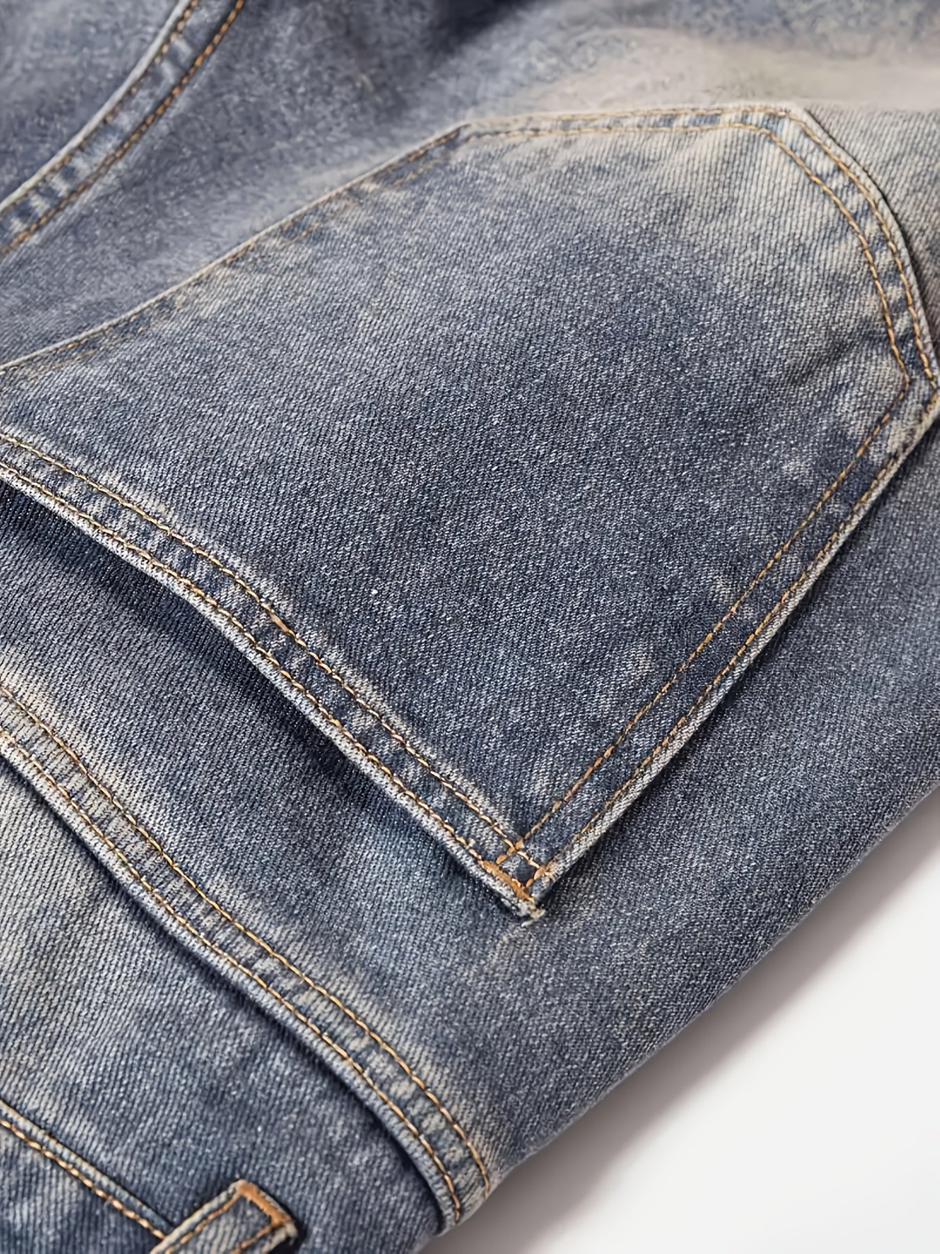 HME Men's Slim Fit Jeans - Stretch Denim Pants with Vintage Washed Look, Mid-Rise Waistband, Machine Washable All-Season Streetwear for Urban Fashion & Everyday Outfits - Non-See-Through Casual Jeans, Versatile Wardrobe Stapl