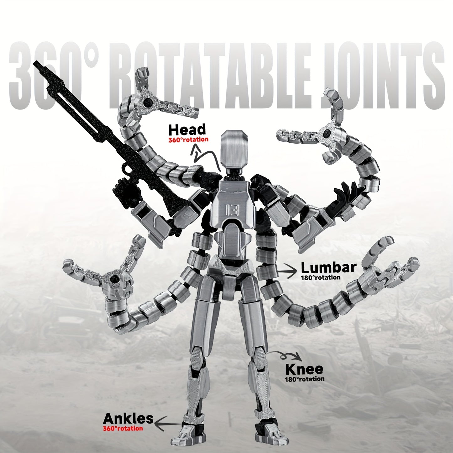 (Assembly Completed) T13 3D Printed Action Figure, Robot 13 Collectible Action Figure Articulated, for Collectors Desktop Decoration