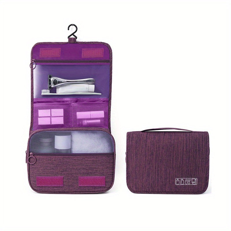 Large Capacity Travel & Business Makeup Organizer Bag - Durable Polyester, Wet & Dry Separation Design, Multiple Compartments for Cosmetics, Toiletries, And Accessories, Ideal for And Women, Travel Organizer|Sleek Organizer|D