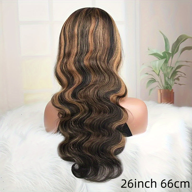 New Year'S Promotion 13x6 Highlight Lace Front Wig Human Hair Body Wave 180 Density HD Lace Front Wigs Human Hair Pre Plucked FB/30 Ombre Glueless Wigs 13x6 Lace Frontal Balayage Wigs Human Hair For Women