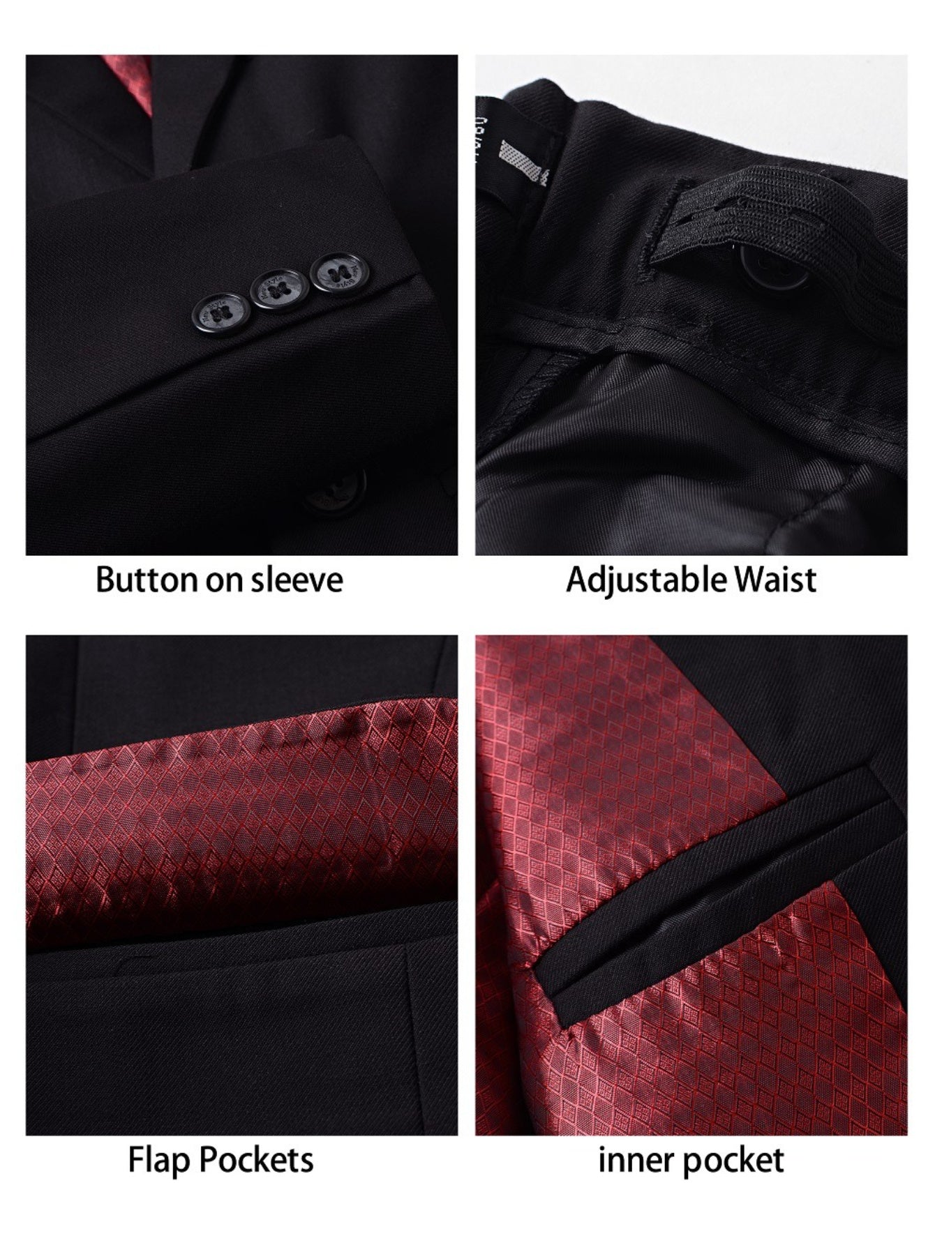 Back to School Season Boy's Formal Suit Set Slim Fit Blazer & Shirt & Pants & Vest & Tie 5pcs Set for Wedding Ring Bearer Birthday Party Speech Prom Dress Youngsters Tuexdo Outfits Black Wine Red Dark Gray, Ring Bearer Attire