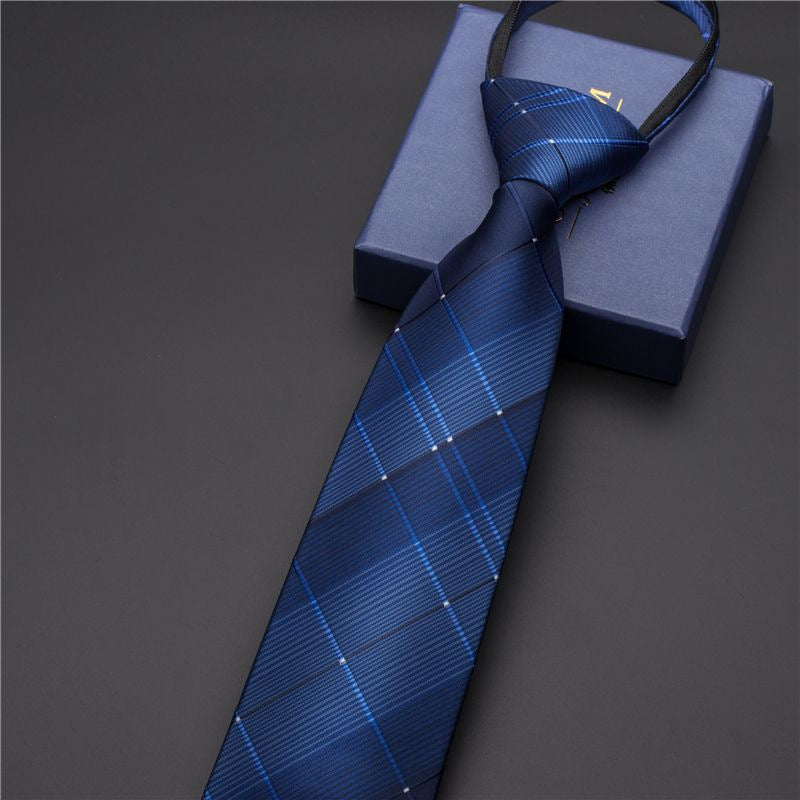 Men's Classic Striped No-Necktie with Lazy Zipper - Linen/Nylon Blend, Multi-Color Options for Business, Weddings & Gifts - Versatile Formal & Casual Accessory