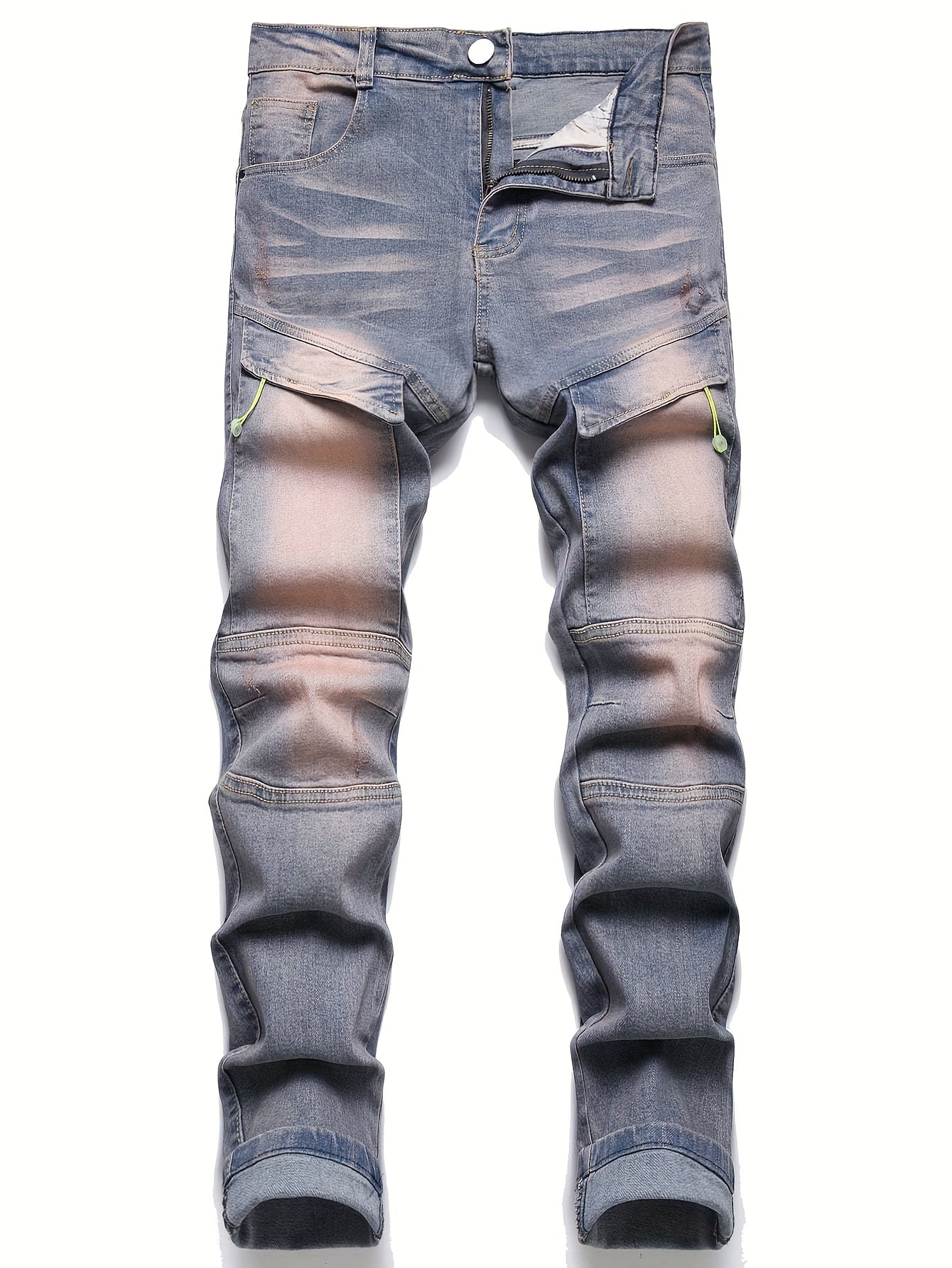 Light Blue Slim Fit High-end Versatile Jeans Suitable For Outdoor Home Essentials. The Size Runs Small, So We Recommend Ordering One Size Up.