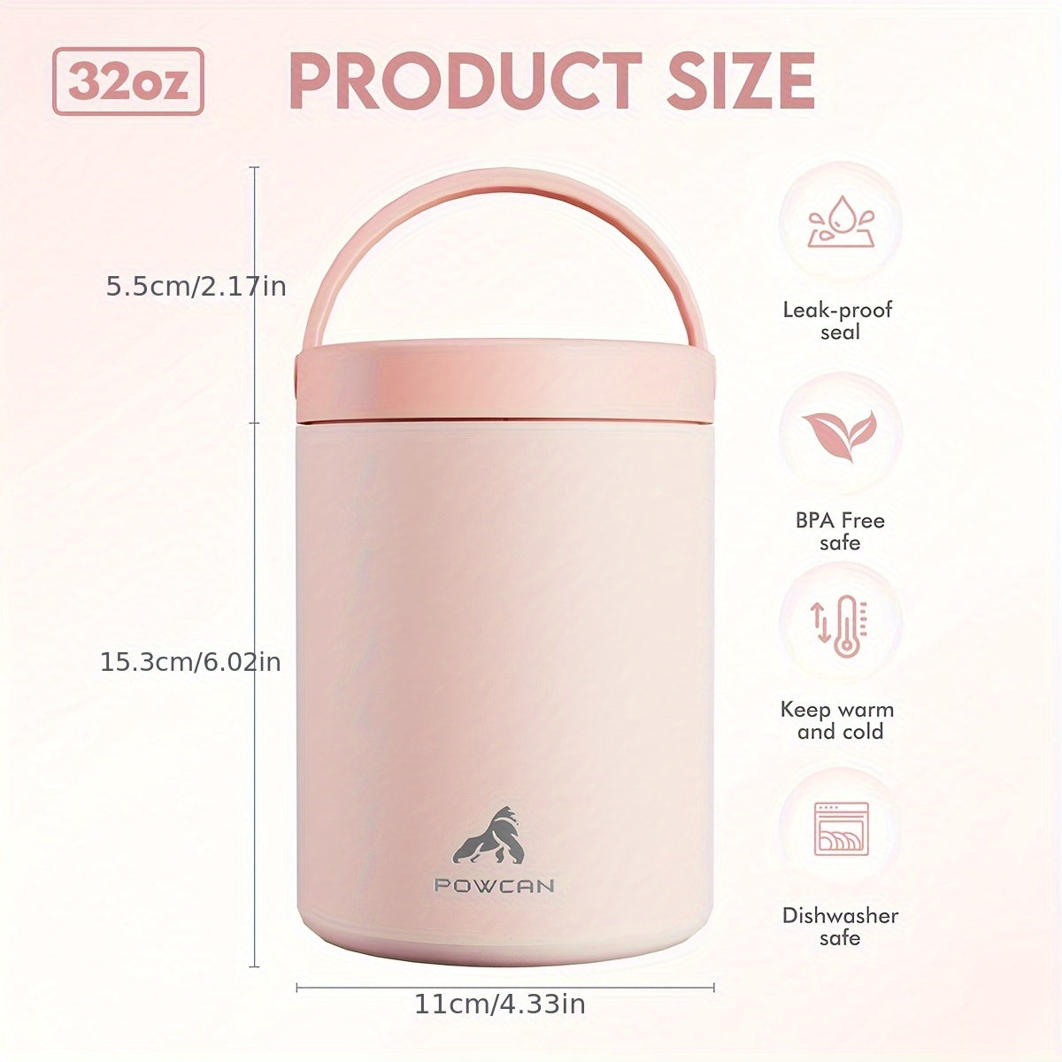 [Paw Print Tumbler] POWCAN 32oz Insulated Stainless Steel Tumbler with Cute Paw Print Design - Pink & Black, Dishwasher Safe, Reusable, Perfect for Coffee, Tea, or Cold Drinks, Coffee Travel Mug