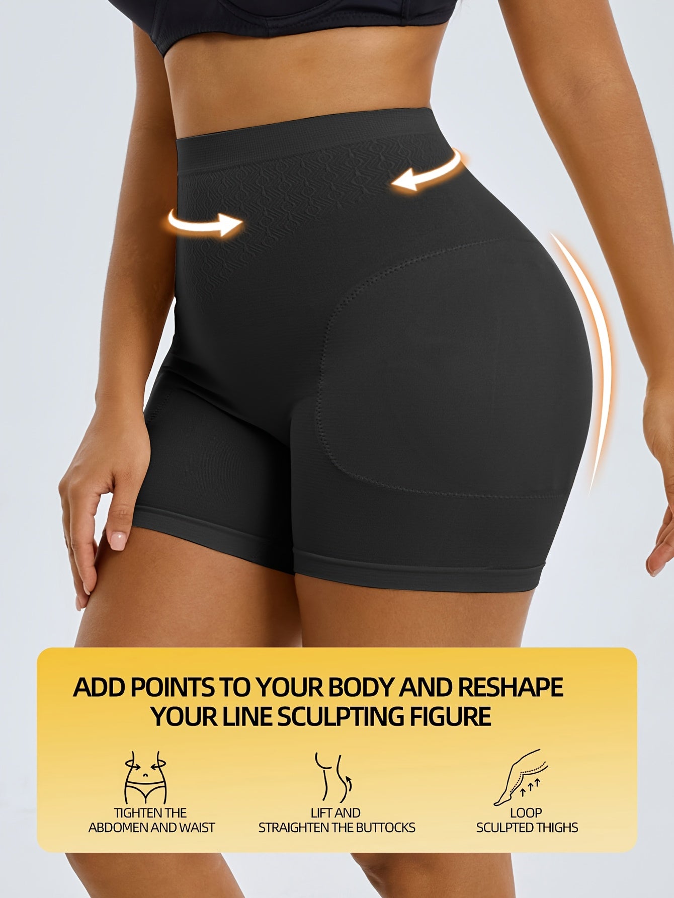 1pc CELILIN Women's High-Waisted Shapewear Shorts - Tummy Control, Butt & Thigh, Non-Slip Waistband, High-Elasticity Workout & Everyday Pants - Posture Correction & Body Contouring for Gym, Casual, Formal Outfits - Machine Wa