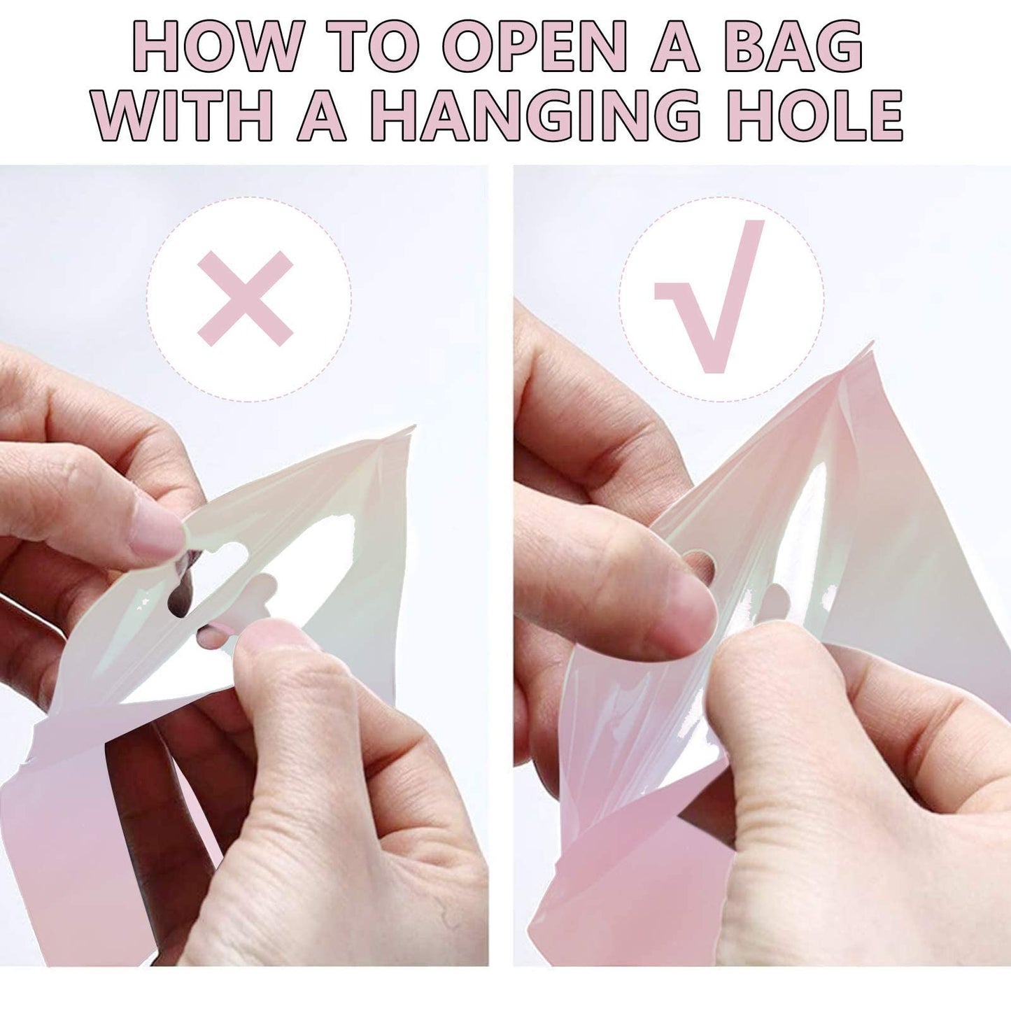 [Holographic Zipper Lock Bags] 100-Pack Holographic Zipper Lock Resealable Bags | Moisture-Proof Aluminum Foil Polyester Film Flat Transparent Window Pouch for Electronics/Jewelry/Cosmetics Organization, 4 Size Options, Non-f