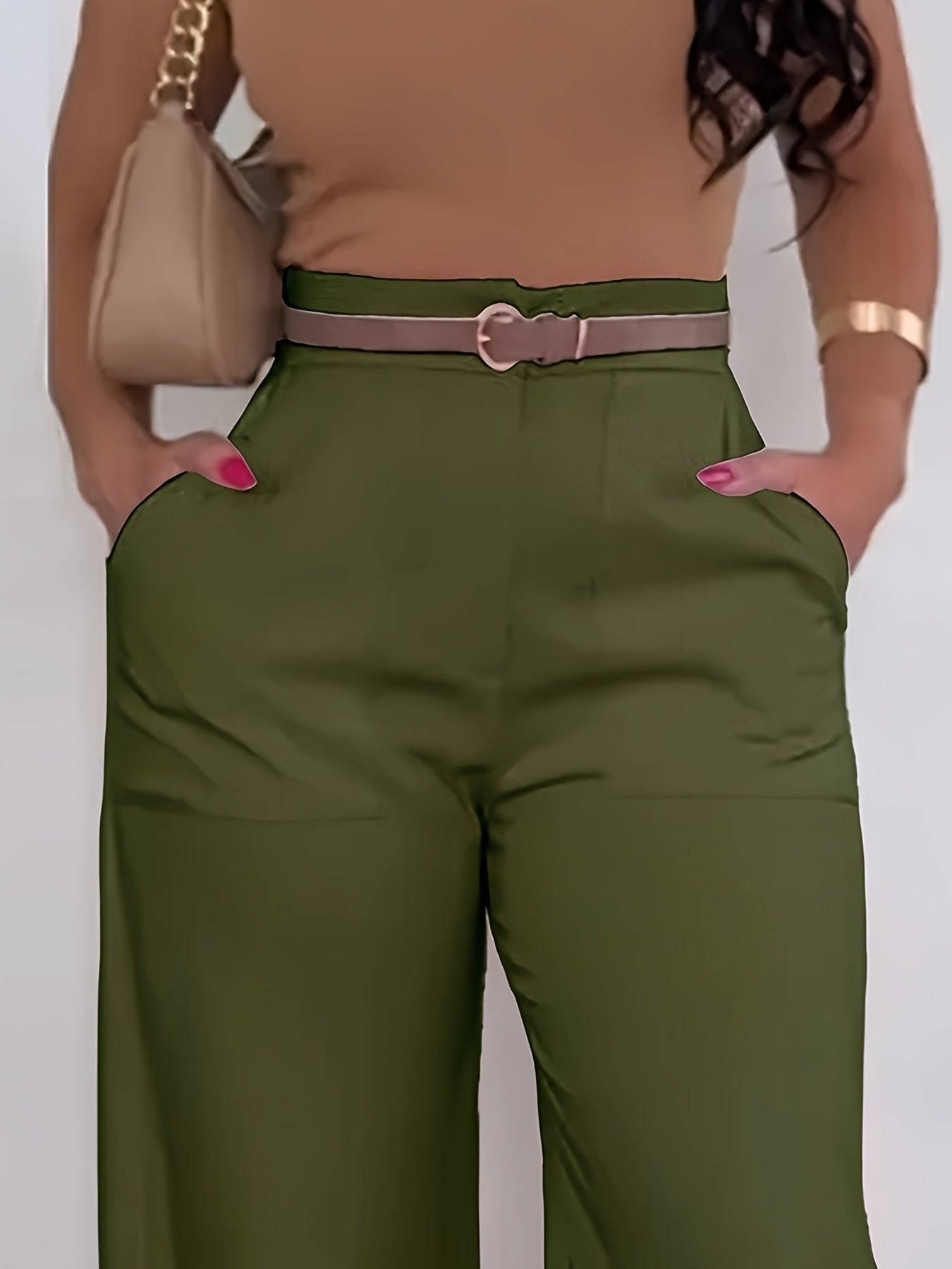 [Women's Wide-Leg Pants] Comfort Fit Women's High-Waist Wide-Leg Casual Pants | Polyester, Machine Washable, Versatile Fashion | Wideleg Pants, Vibrant Look, Black