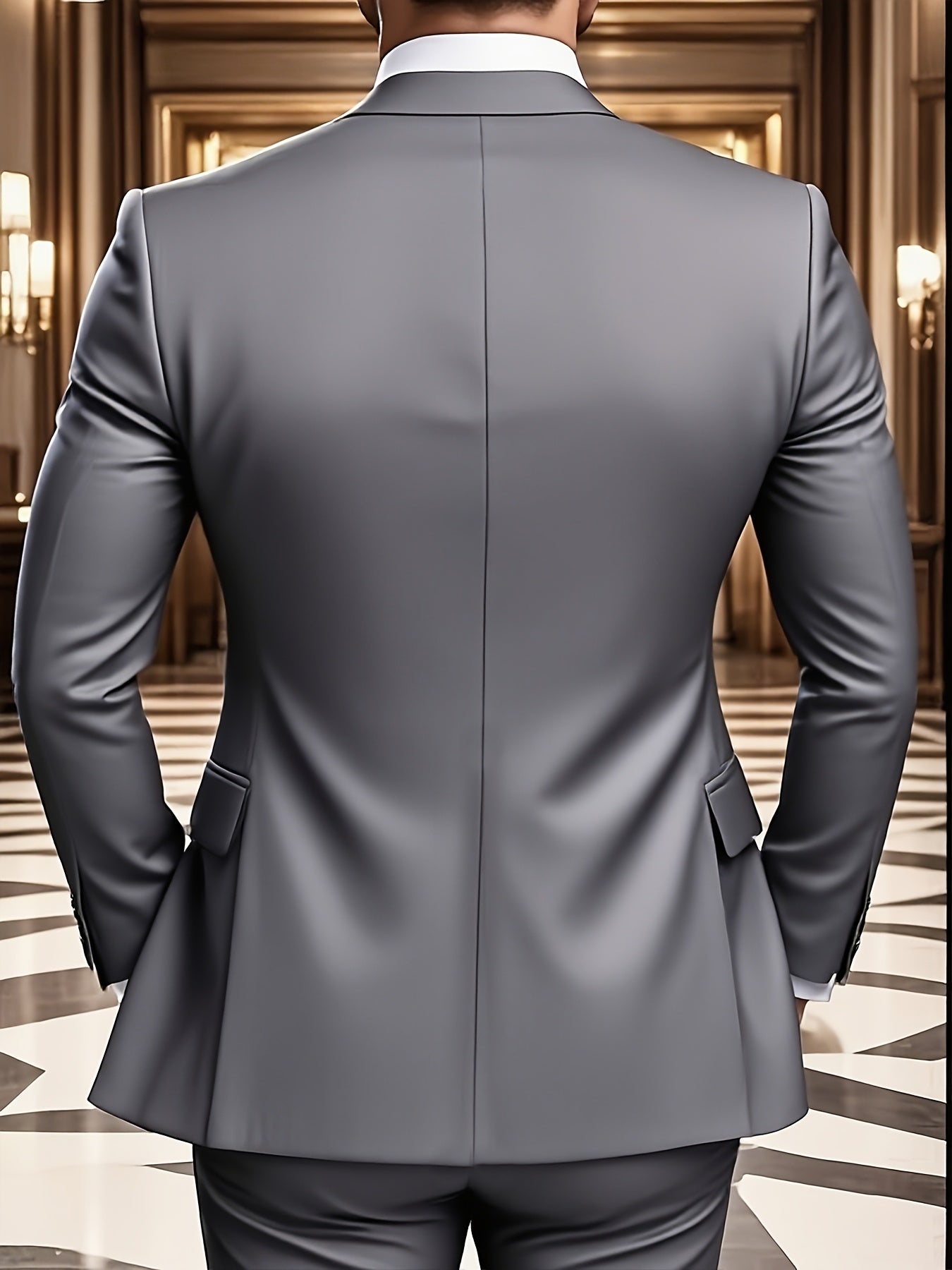 [Three-Piece Suit Set] Men's Three-Piece Suit Set with Vest and Trousers for Weddings and Formal Occasions