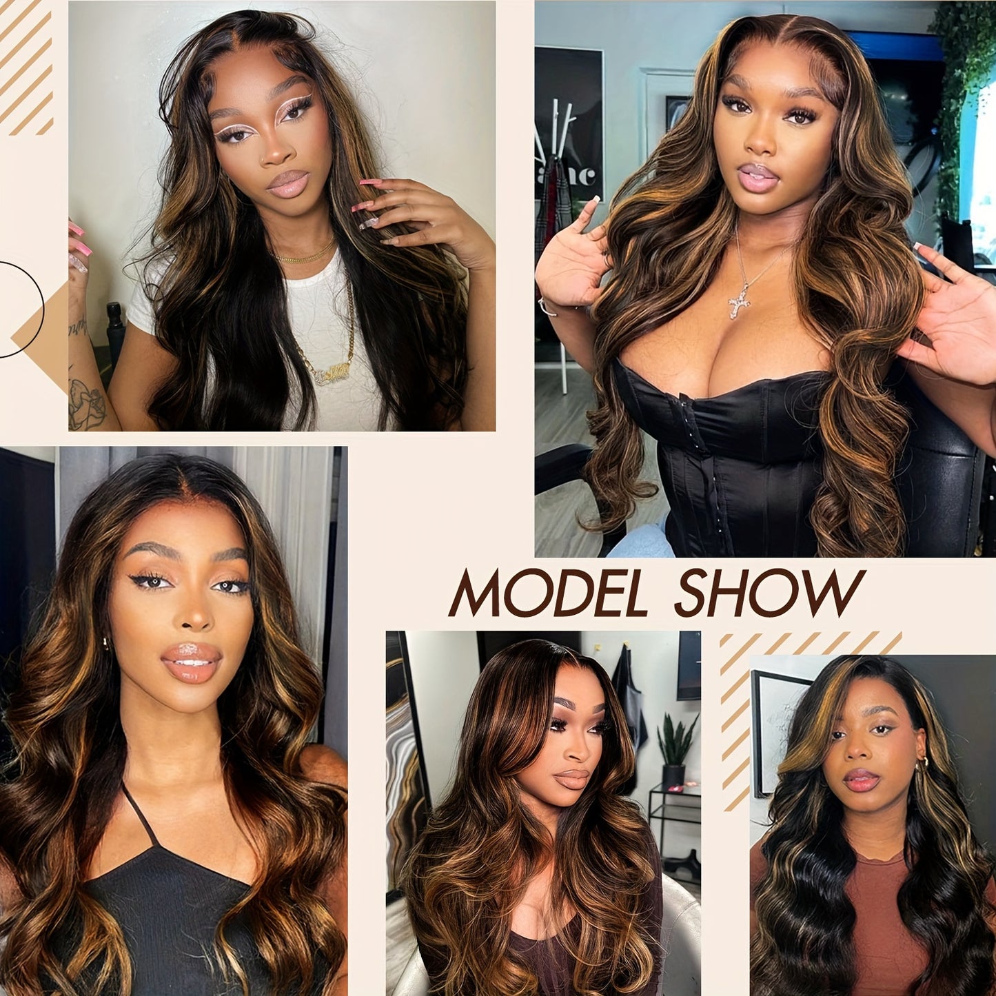 New Year'S Promotion 13x6 Highlight Lace Front Wig Human Hair Body Wave 180 Density HD Lace Front Wigs Human Hair Pre Plucked FB/30 Ombre Glueless Wigs 13x6 Lace Frontal Balayage Wigs Human Hair For Women
