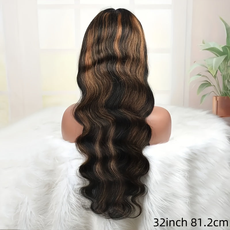 New Year'S Promotion 13x6 Highlight Lace Front Wig Human Hair Body Wave 180 Density HD Lace Front Wigs Human Hair Pre Plucked FB/30 Ombre Glueless Wigs 13x6 Lace Frontal Balayage Wigs Human Hair For Women