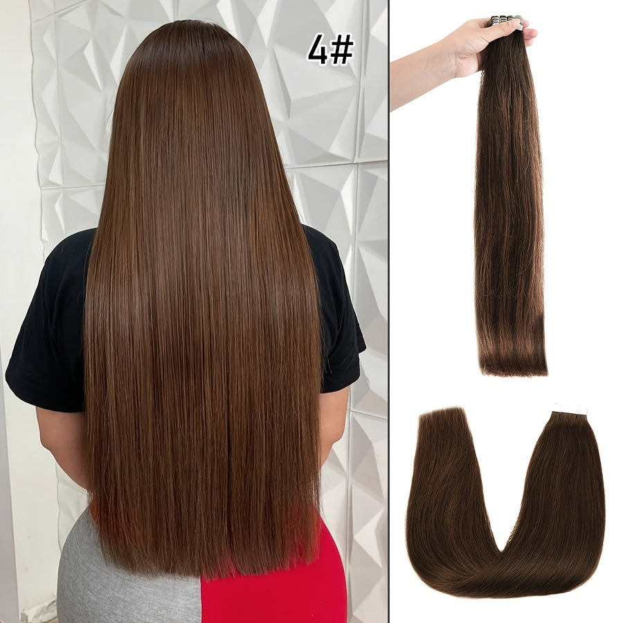 16pcs Vlasy Women's Natural Blonde Balayage Highlights Hair Extensions - Seamless Clip-In Straight Human Hair (12"-24" Lengths, Brown to Blonde Tones) - Easy Application & Damage-Free Removal, Natural Brown Base for Lighter S