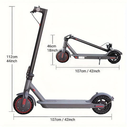 LADPED Electric Scooter LP80, 350W 36V, 8.5" Solid Tires, 19 Mile Range And 3 Modes, High Speed For Teens And Adults, Foldable And Height Adjustable, Designed For Beginners- Ideal For Travel, City Streets, Parks, Or Campus Pa