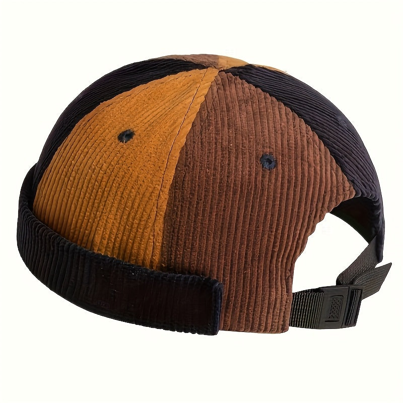 1pc Corduroy Peasant Hat Four Seasons Brimless Hat