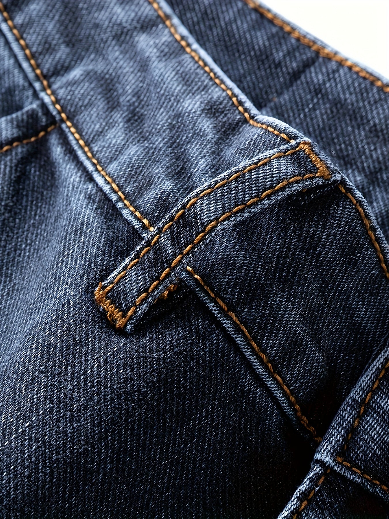 Men'S Small Straight Tube Style Fashionable Printed Six Pocket Design Micro Elastic Denim Pants