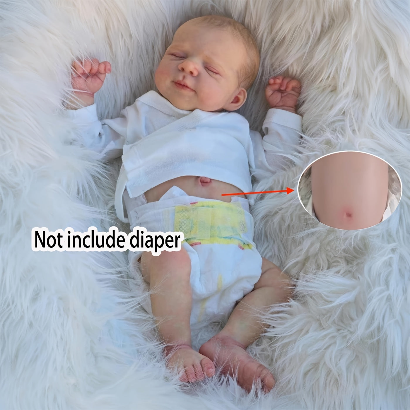 19" Realistic Reborn Youngsters Girl Doll - Soft Vinyl Full Body with 3D-Painted Light Beige & Visible Veins, Sleeping Princess Collectible Toy for Youngsters Ages 3+ (Includes Clothes, Soothing Item, Bottle & Birth Certifica