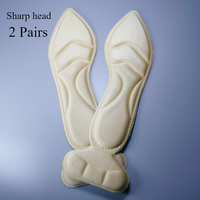 [Memory Foam Insoles] 4pcs Memory Foam Insoles | Breathable, Non-Slip, Ergonomic Design for All-Day Comfort, Comfort Footwear | Ergonomic Insoles | Memory Foam Insoles for High Heels, Flat Shoes & Boots - Black & Beige