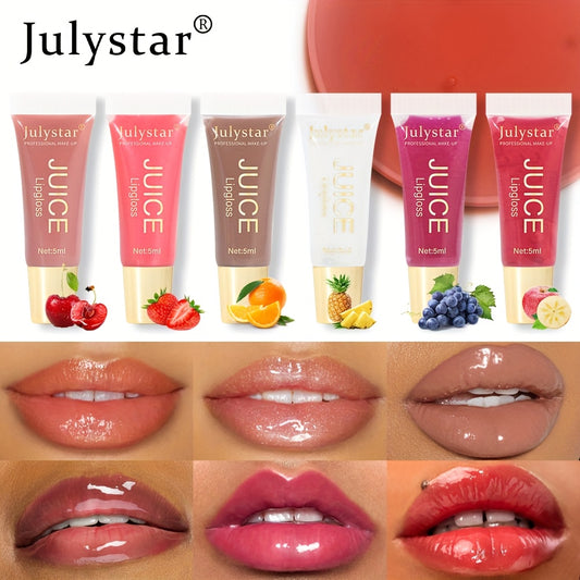 6Colors Fruit-flavored Lip Oils. It Can Create A Shiny And Plump Lip Makeup Look. It Is Of The Full Light Beige Type, With A Glossy And Transparent Hue And A Fruity Tone. It Is Suitable For All Light Beige Types And Is For Ad
