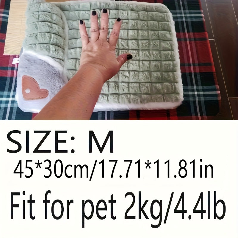 Four Seasons Dog Mat Washable Winter Sleeping Pad for Dogs, Green Soft Spinal Protection