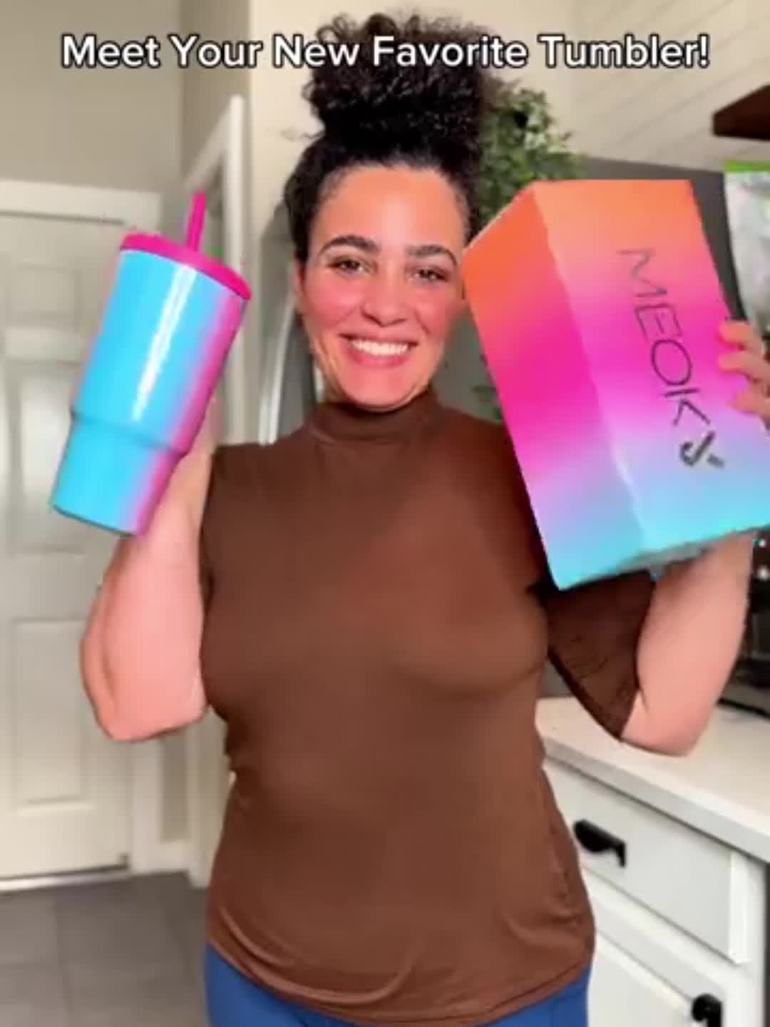 1pc Meoky 30oz Stainless Steel Tumbler with Handle, Lid & Straw - BPA-Free, Leak-Proof Insulated Travel Mug, Keeps Drinks Hot for 8 Hours, Cold for 24 Hours, Hand Wash Only