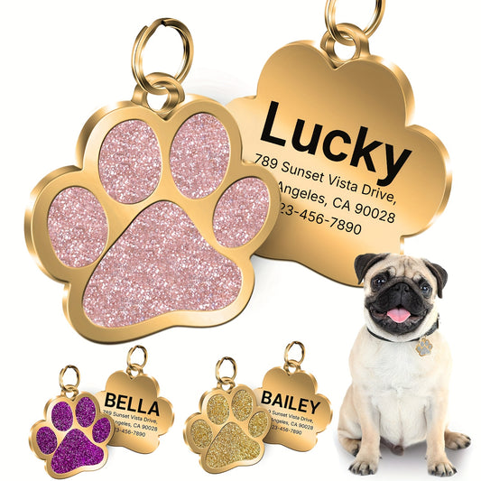 [Custom Engraved] Custom Pet Nameplates | Alloy Tags | Engraved, Anti-loss, Durable | For Dogs and Cats | Pet ID, Phone, Address