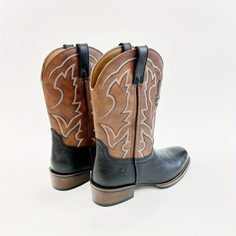 [Vintage Western Boots] Vintage British Embroidered Western Knight Boots for Men | Men's Western Boots