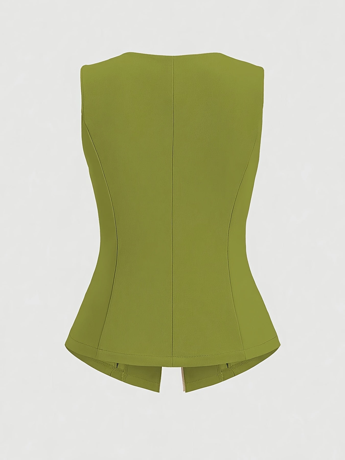 Women's French Chic Blazer - Sleeveless coat with Metallic Buttons, Structured Black Jacket for Business, Formal Events - Machine Washable Women's Professional Outerwear, Seasonal Wardrobe Staple, Office Wear, Elegant Style,