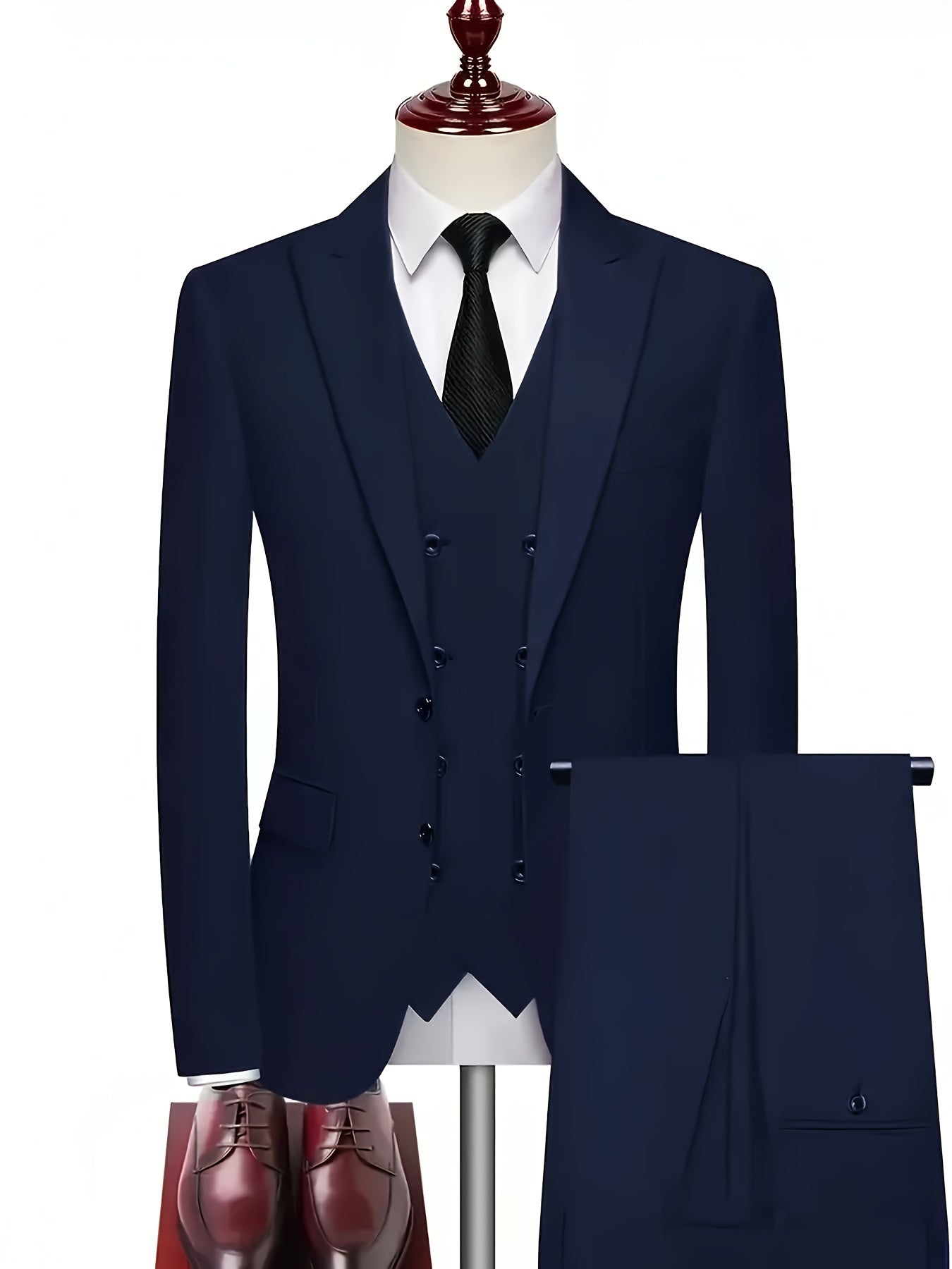 [Three-Piece Suit Set] Men's Three-Piece Suit Set with Vest and Trousers for Weddings and Formal Occasions