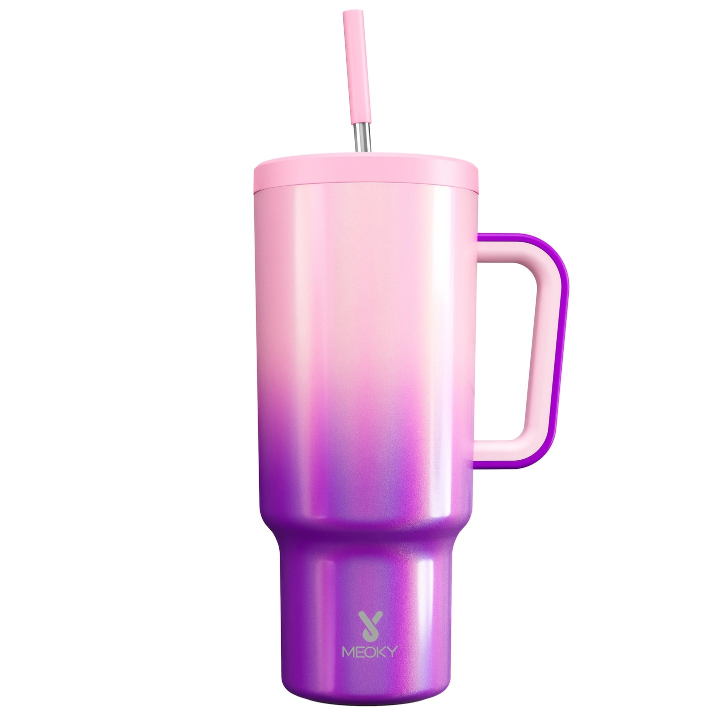 Mug 40 Oz Stainless Steel Tumbler With Lid And Straw - Insulated Water Bottle Keeps Drinks Cold For 34 Hours Or Hot For 10 Hours - Perfect For Outdoor Activities, Camping, Hiking, And Traveling - Includes Handle And Gift Drin