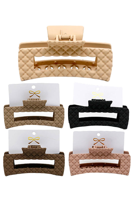 Diamond Wide Block Matte Earth Tone Hair Claw