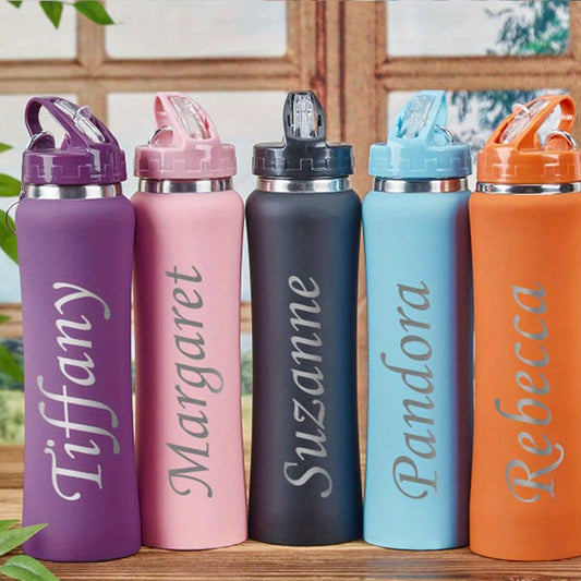 Custom Name Insulated Stainless Steel Water Bottle with Straw - Personalized, Durable & Ideal for Gym, Bike, Outdoor Activities - Perfect Birthday or Christmas Gift for Men, Women, Dad, Mom, Insulated Water Bottle, Best for C
