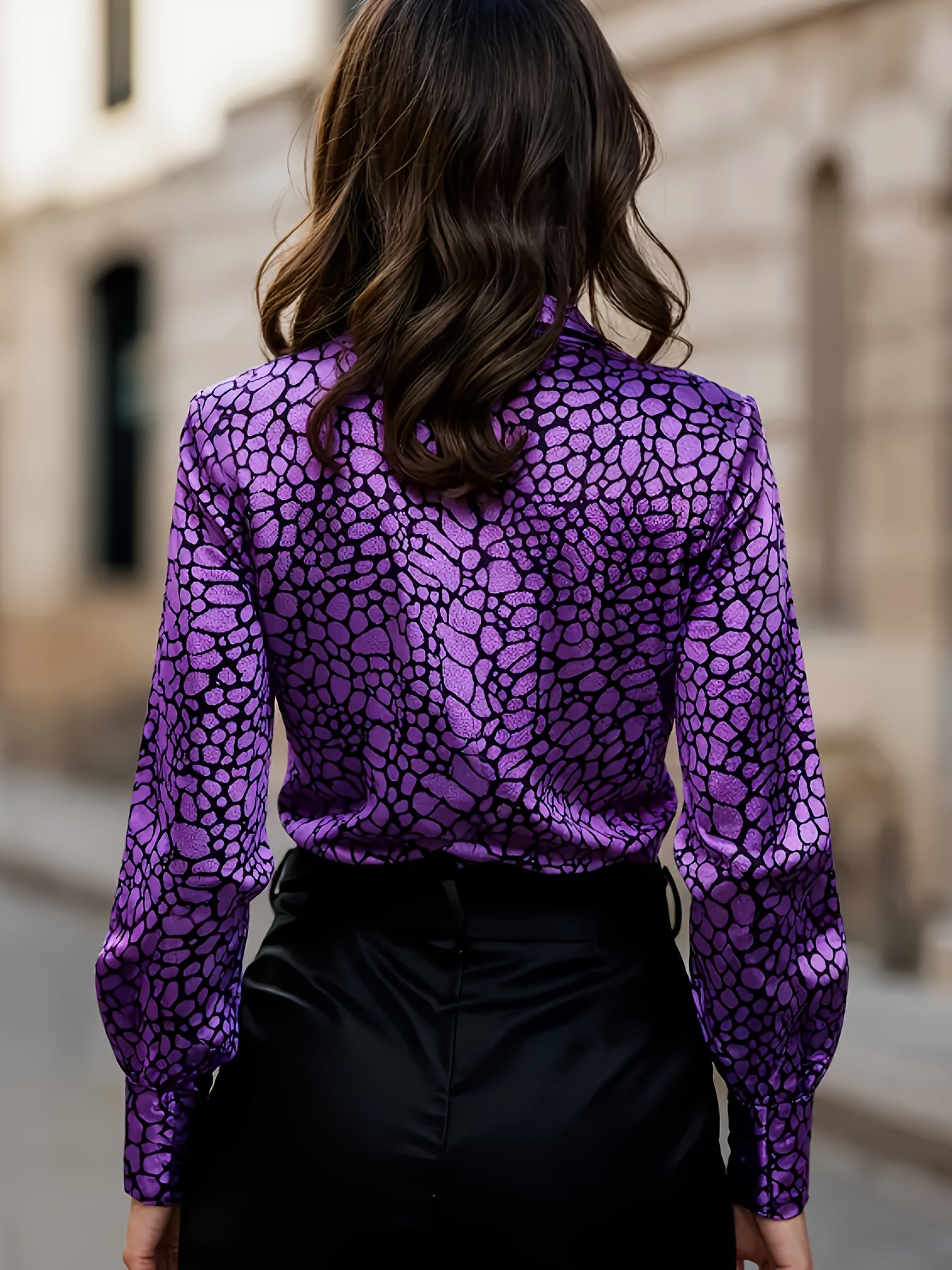 Women's Elegant Blouse - Non-Transparent Long Sleeve Button-Front Shirt with Classic Collar, Office Party & Everyday Professional Tops for Women - Spring/Fall/Summer Work Attire Blouse, Business Casual, Sophisticated Top