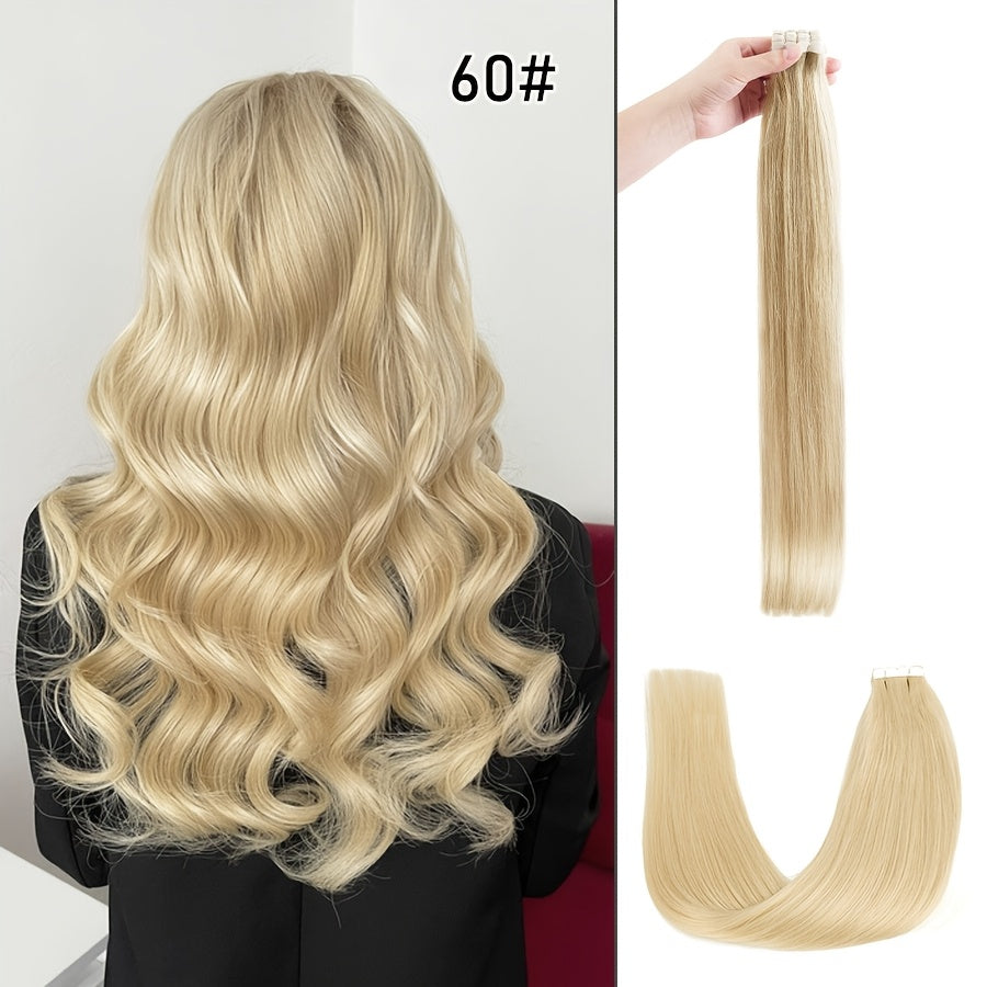 16pcs Vlasy Women's Natural Blonde Balayage Highlights Hair Extensions - Seamless Clip-In Straight Human Hair (12"-24" Lengths, Brown to Blonde Tones) - Easy Application & Damage-Free Removal, Natural Brown Base for Lighter S
