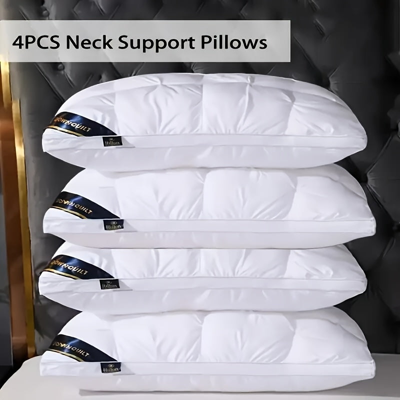 2pcs (Buy One Get One Free/ 4pcs Buy Two Get Two Free) Luxury Hotel Quality Neck Support Pillow, 19x29 inches - Soft Quilted Polyester Pillow, Provides Deep Sleep and Neck Support, No Extra White Space Theme Pillow, Comfortab