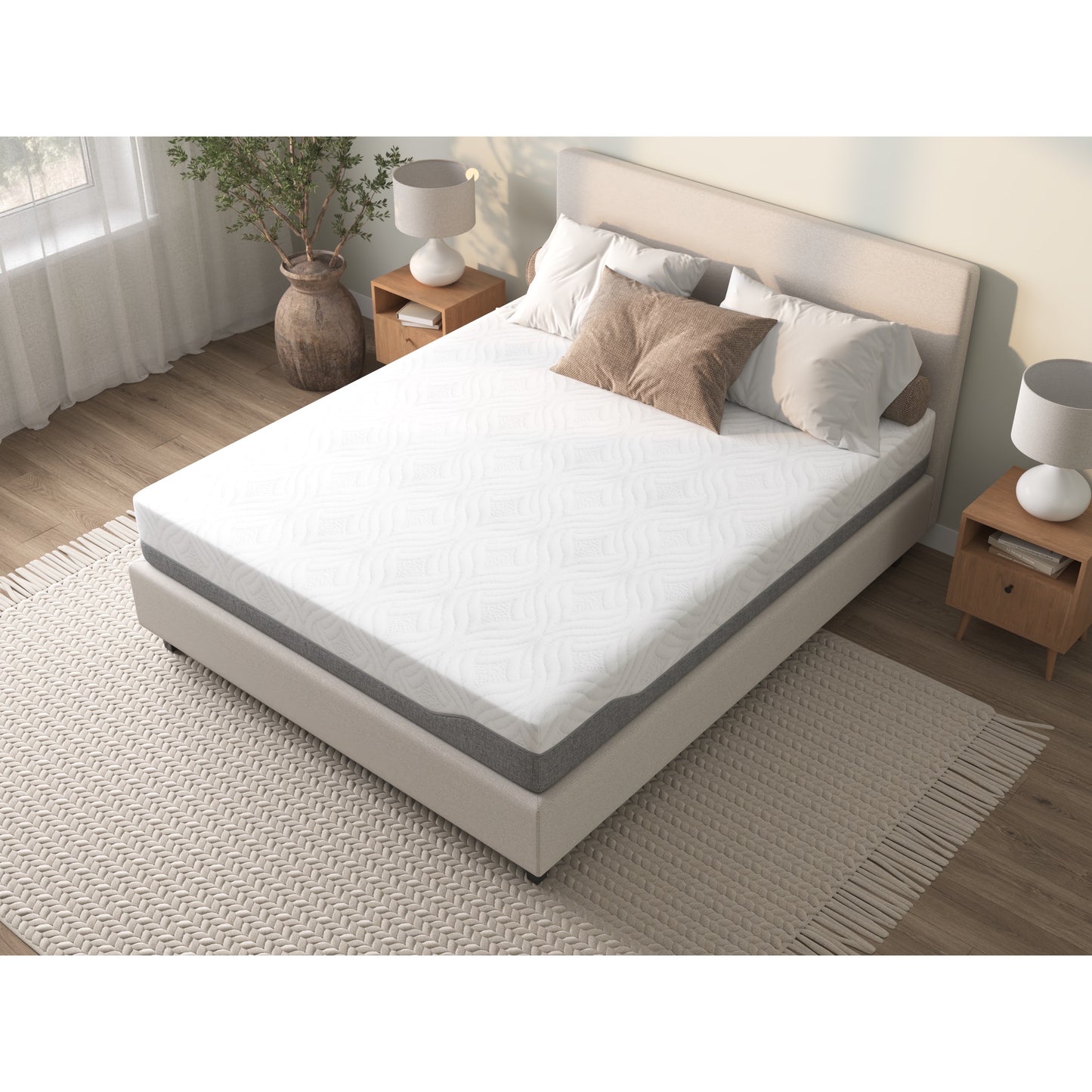 Assembled in USA - Premium High Quality Diamond Innerspring Hybrid and Cooling Gel Memory Foam Mattress and Motion Isolation