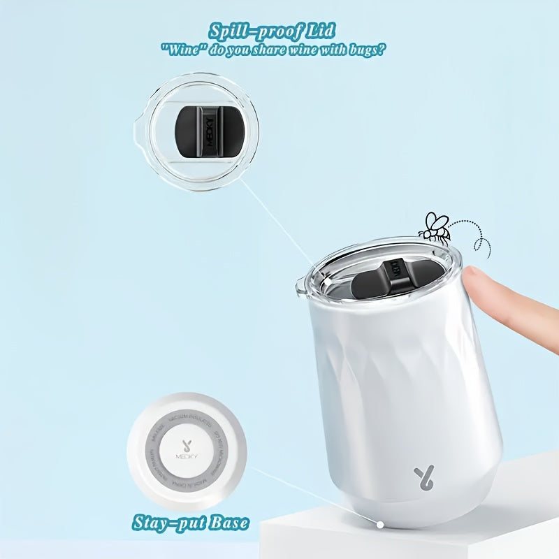 14oz Stainless Steel Wine Glass - Leak-Proof, Reusable, Hand Wash Only, Perfect for Everyday Drinks, Everyday Drinkware | Modern Wine Glass | Durable Drinkware