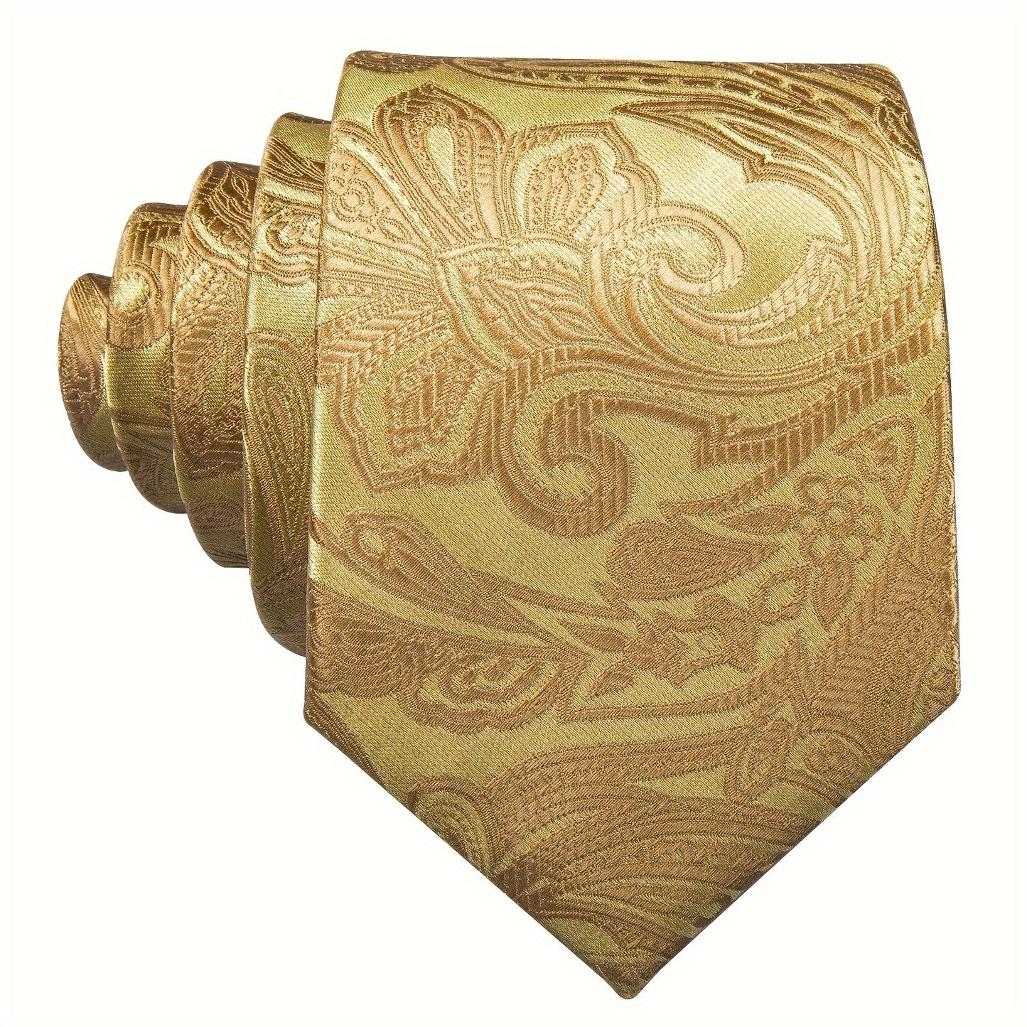LINEZISEID 3pcs/set Men's Silk Classic Floral Necktie with Hanky And Cufflinks for Business & Wedding, Father's Day Gift, Paisley Ties for Men, Novelty Ties for Men, Special Occasion, Business Attire, Paisley Design, Elegant
