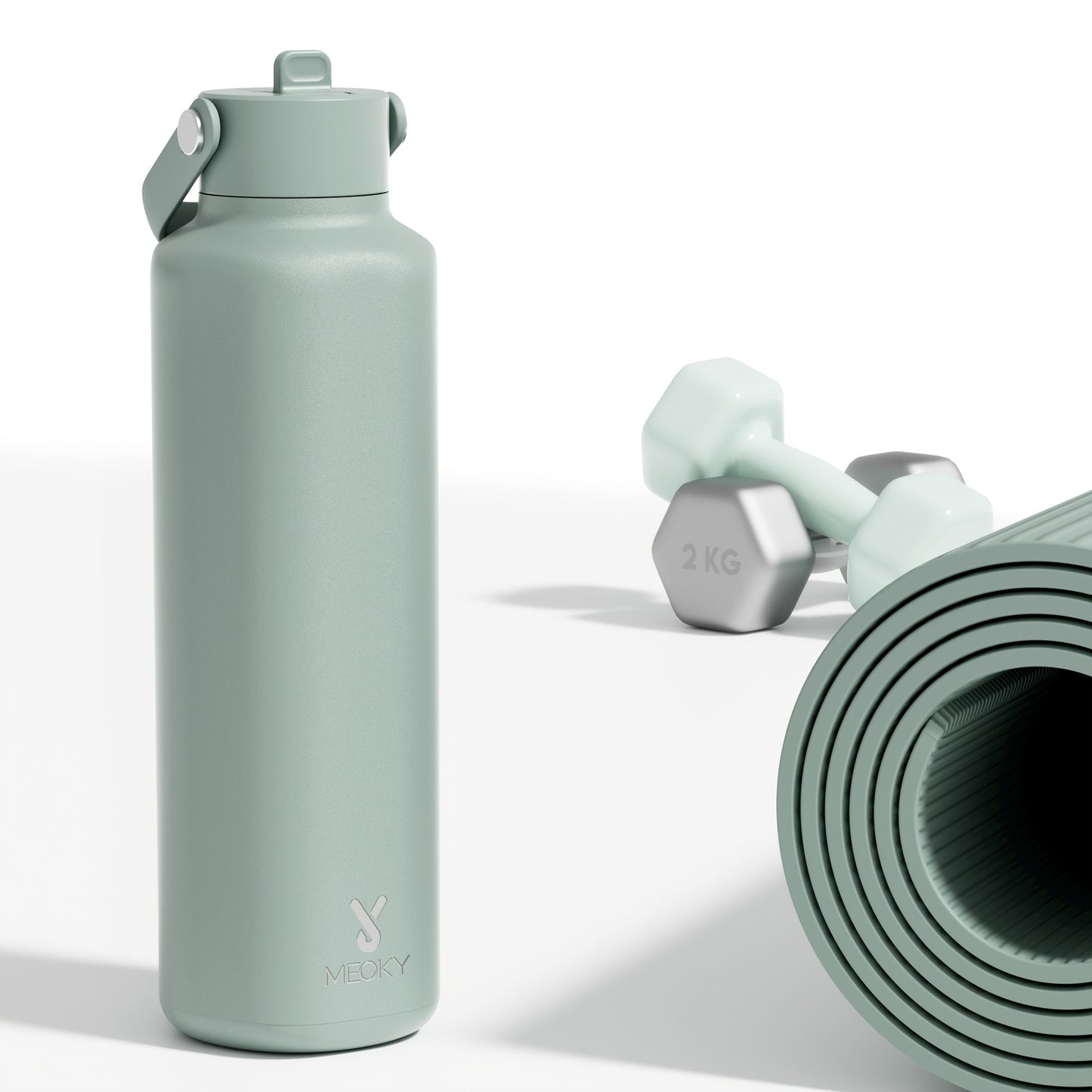 Meoky 24oz Hexagonal Insulated Stainless Steel Water Bottle - Leakproof, BPA-Free, Keeps Drinks Cold for 24 Hours, with Lid & Spout, Portable with Handle - Ideal for Sports, Fitness, Hiking, Driving - Great Thanksgiving & Chr