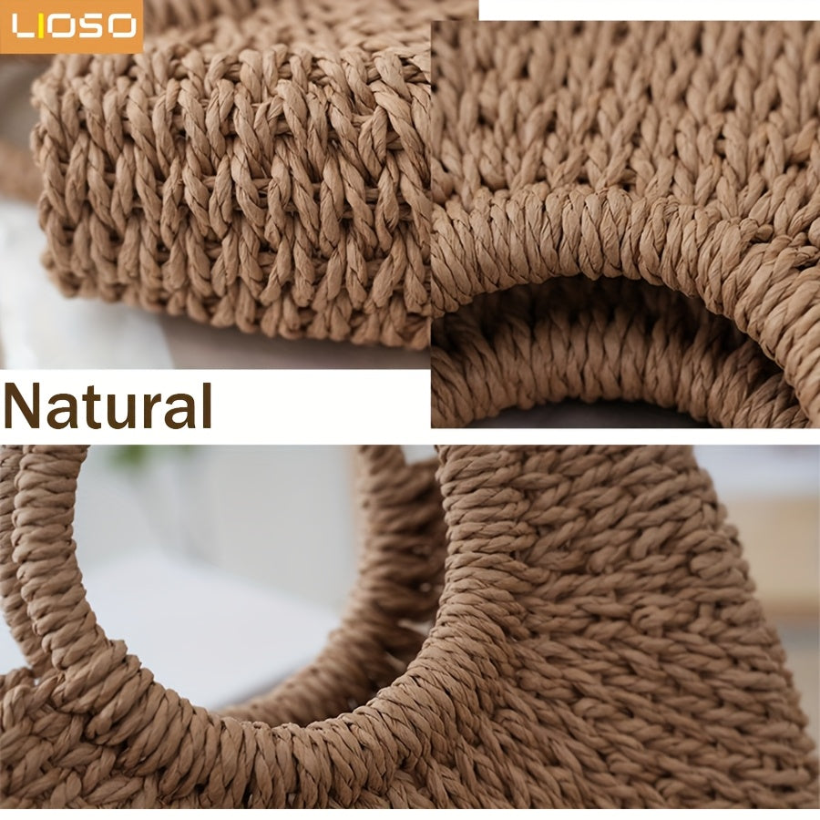 3pcs Women'S Beach Fashion Set, Sun Hat, Beach Hat, Beach Bag, Handbag, Earrings, Ear Jewelry, Women's, Suitable For Outdoor Beach Travel Scenarios.