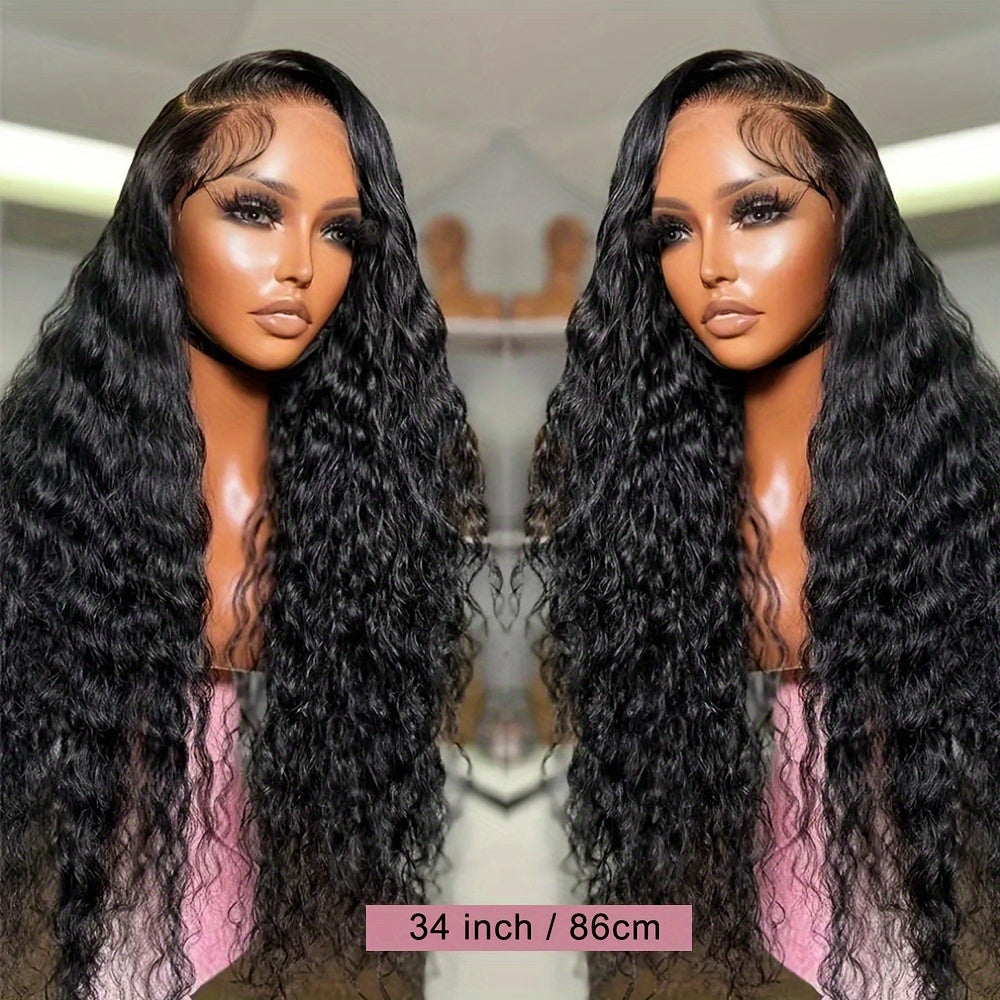 13x4 HD Lace Frontal Human Hair Wigs 200% Density Water Wave Lace Front Wig Human Hair Pre Plucked With Baby Hair