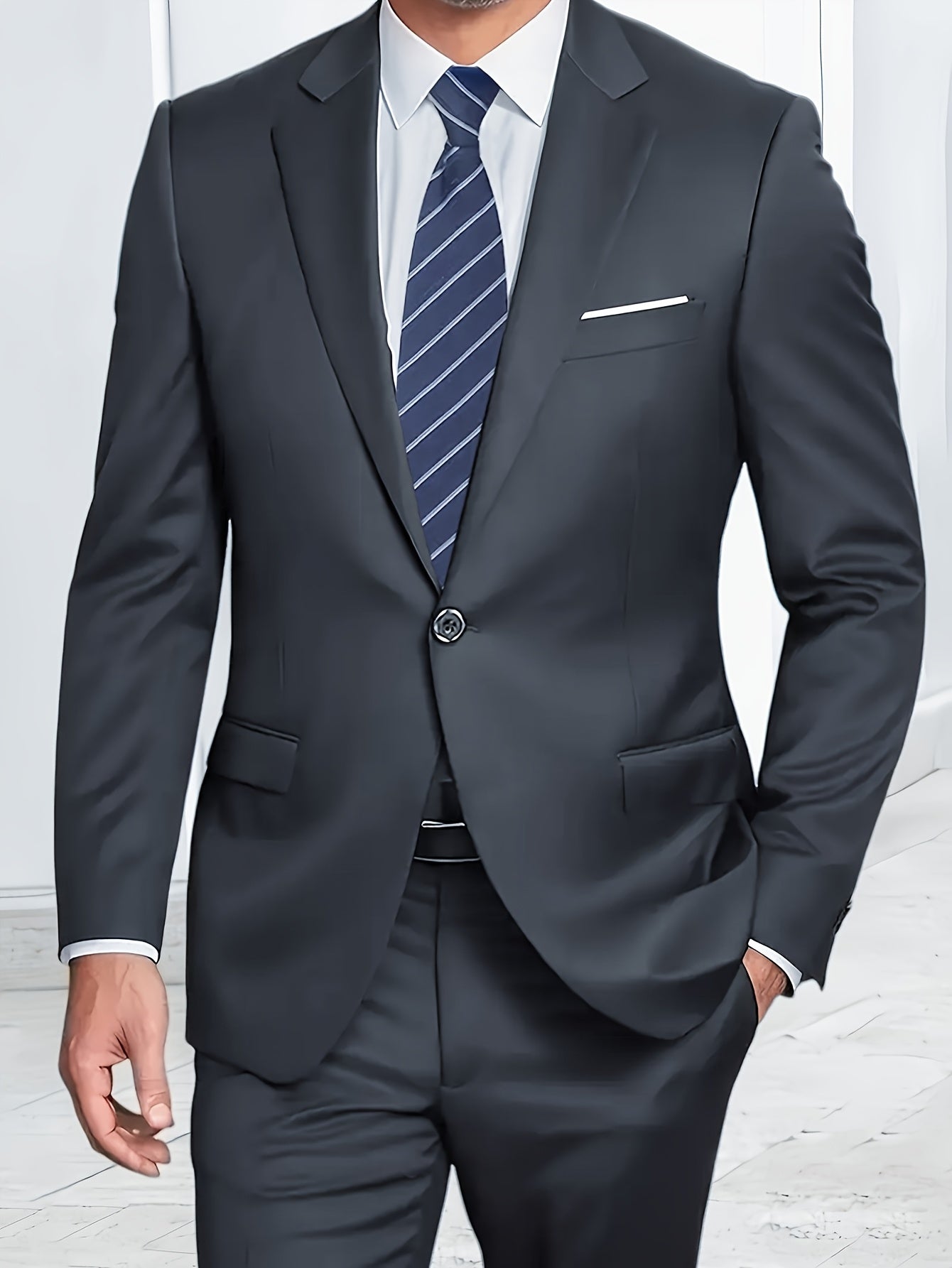 Men'S Single-breasted Suit - 2pcs Suit -- Fashionable Orthodox Business Attire - Suitable For Weddings - Interviews - Weddings - And Gatherings