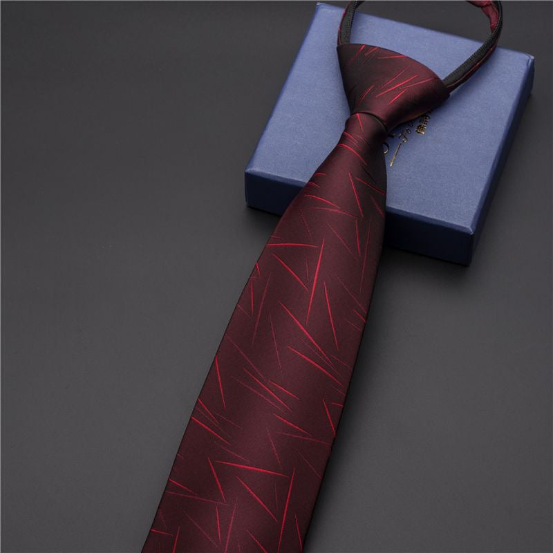 Men's Classic Striped No-Necktie with Lazy Zipper - Linen/Nylon Blend, Multi-Color Options for Business, Weddings & Gifts - Versatile Formal & Casual Accessory