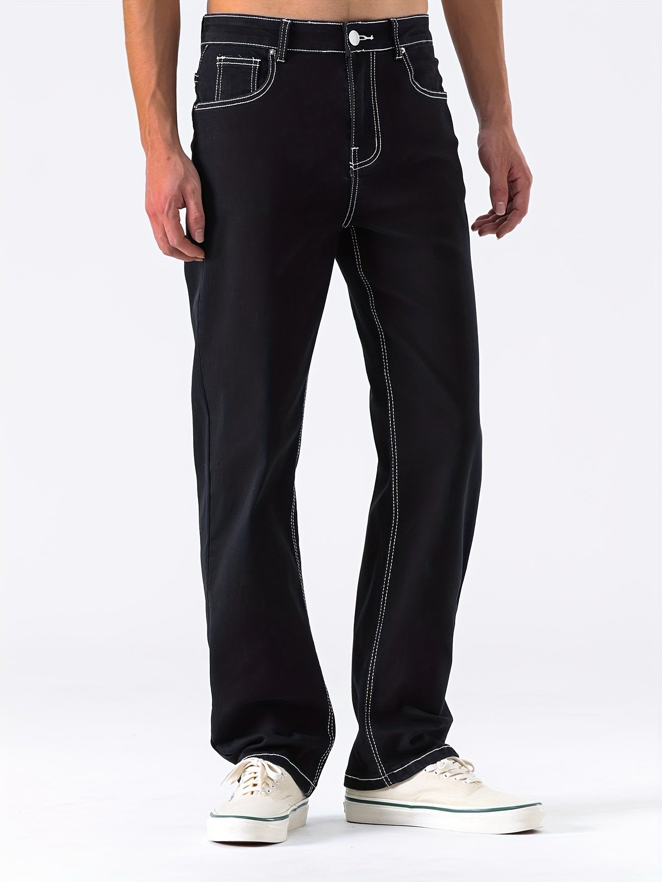 Men's High Quality Straight Leg Jeans - Perfect For Daily Commutes And Casual Outings