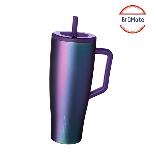 BrüMate Era 40oz Insulated Mug with Handle and Straw | 100% leakproof/insulated | Comes with lid and flexible SoftSip straw | Stainless steel | Cup holder-compatible base | Large 40oz capacity | Suitable for everyday use at