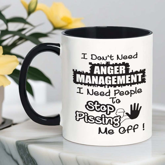 1pc, 11oz ACMALCO "I Don't Need to Stop" Funny Quote Coffee Mug - White with Black Handle, Humorous Anger Management Design, Hand Wash Only, Reusable Cup for Kitchen, Office & Home Use, Kitchen Coffee Mug | Humorous Quote Mug