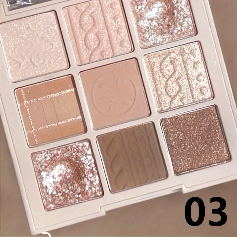 9-Color Chocolate Eyeshadow Palette - Fine Glitter, Long-Lasting, Shimmer & Matte Finishes, Pink & Brown Tones, Lightweight ≤3.38oz, 9-18 Shades Eyeshadow Set