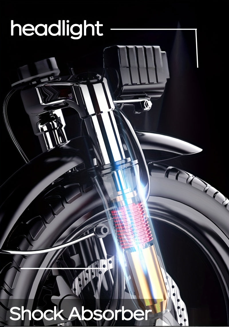 14 Inch Foldable Adult Electric Bicycle, Clearance Dealership, 500w Motor, Maximum Speed Of 20 MPH, 48V 10.4Ah Lithium Battery, 14 Inch Tires, Portable Folding Design, Outdoor Cycling Exercise, Urban Commuting Travel, Detacha